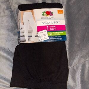 Fruit of the Loom Black Waffle Leggings